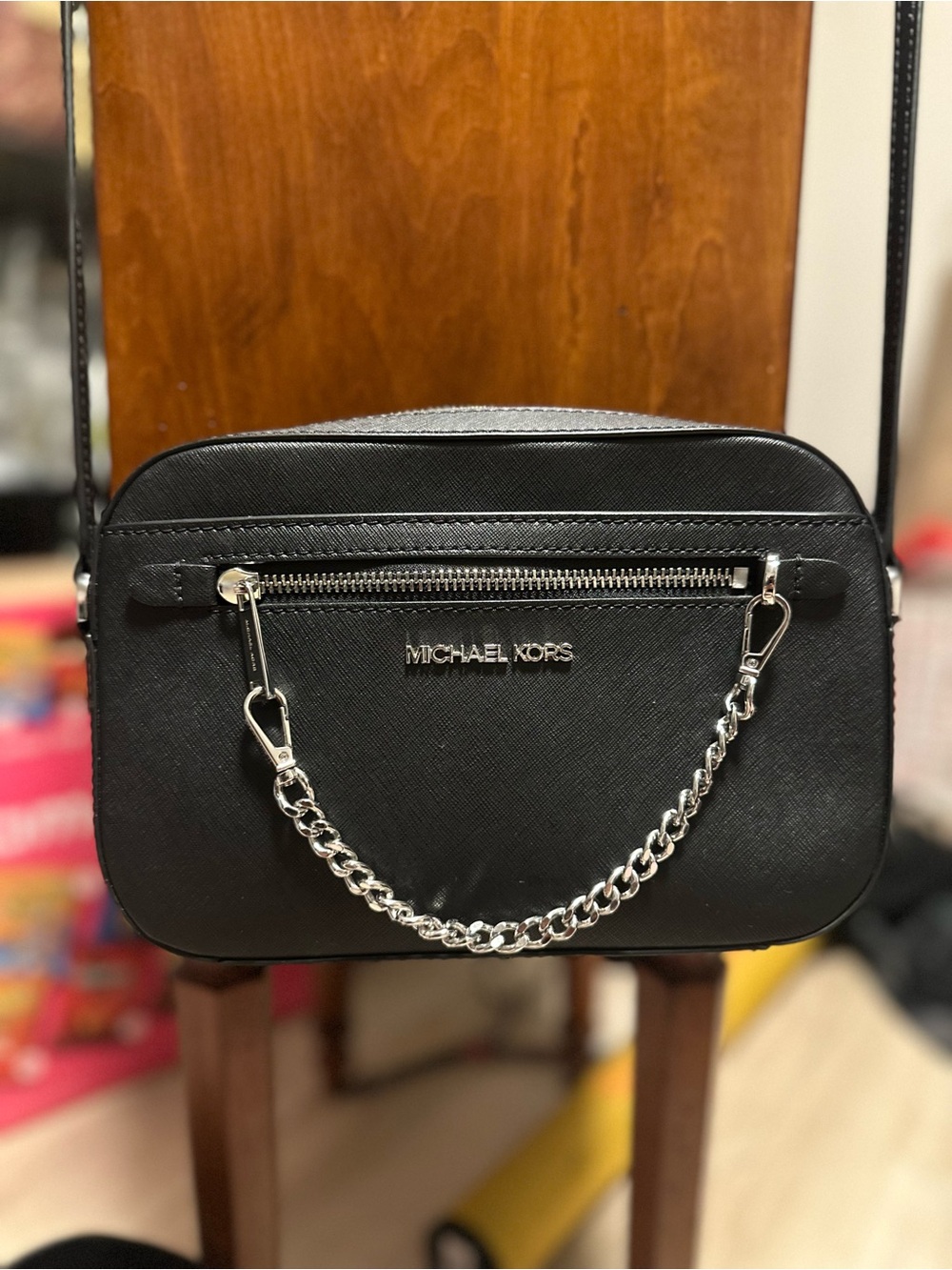 Michael Kors Jet Set East West Chain Crossbody Bag - Silver Hardware